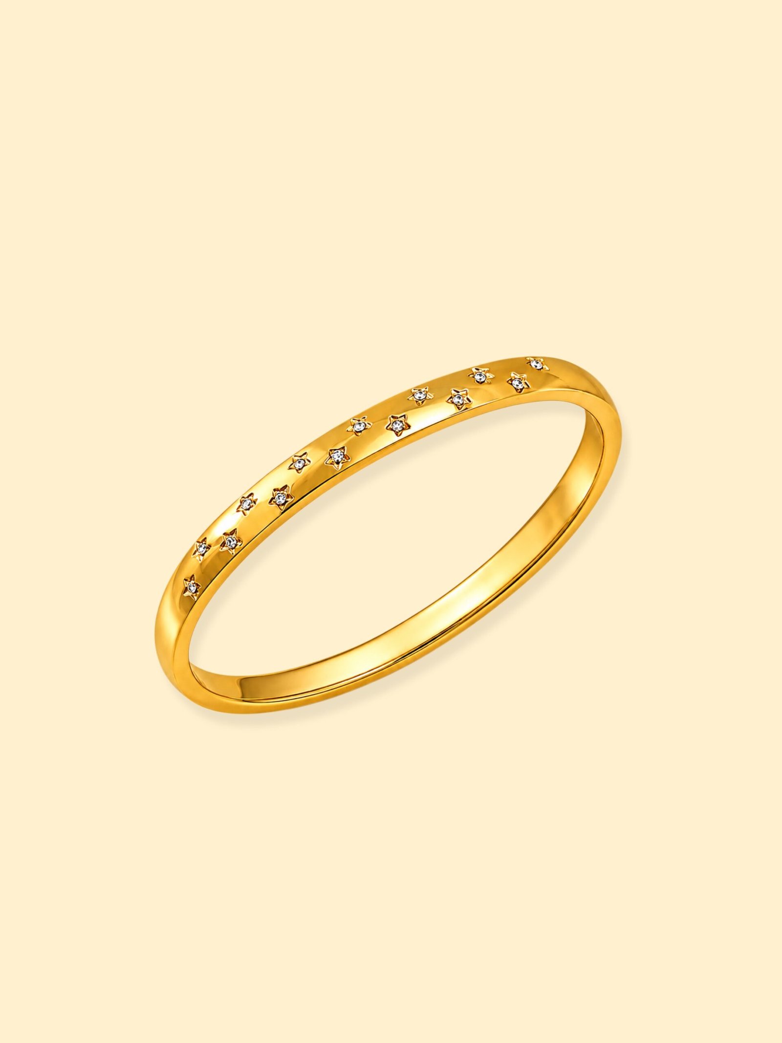 img_0427 18K Gold Plated Crystal Star Bangle Bracelet - Image 1