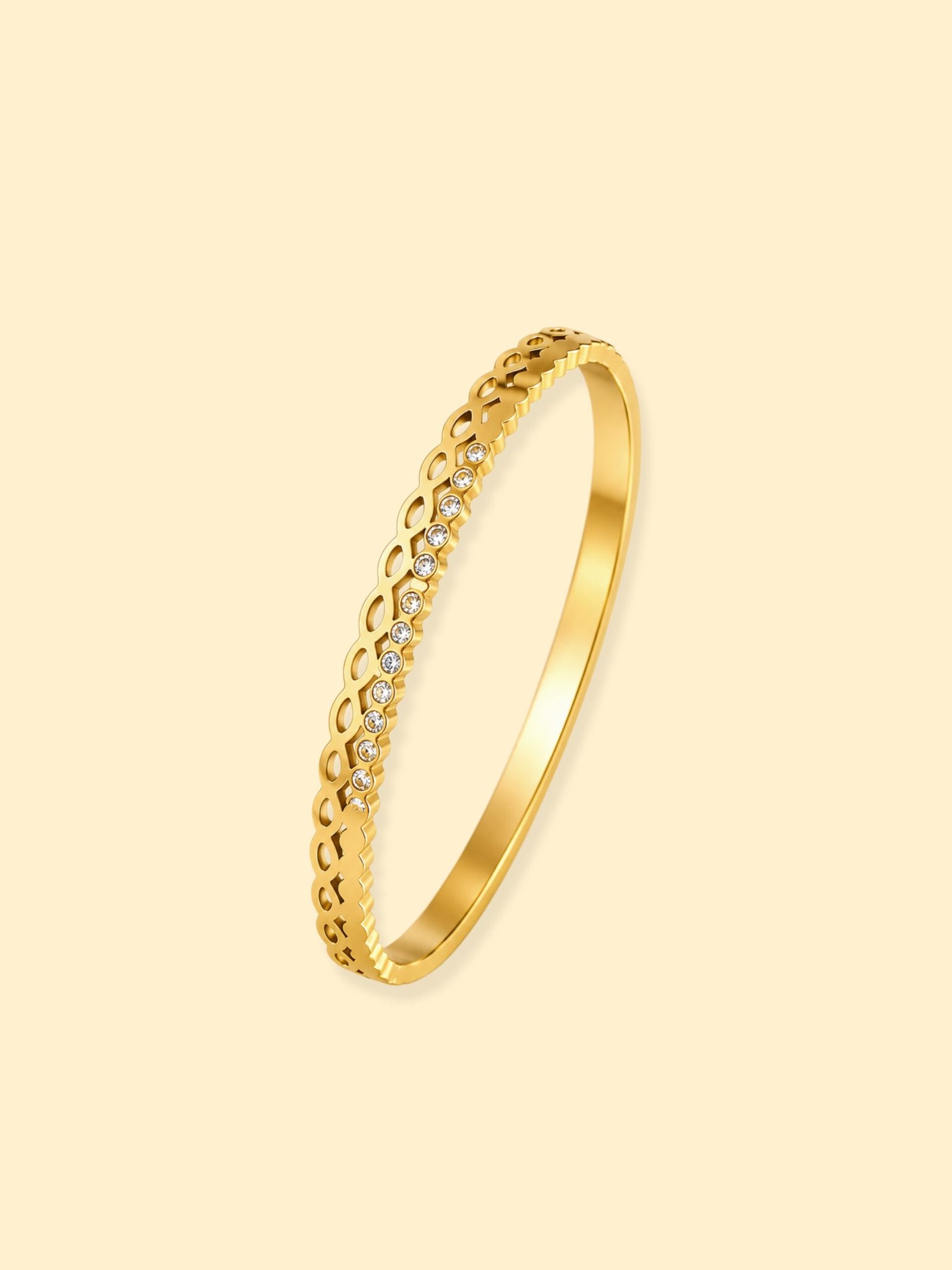 img_0431 18K Gold Plated Crystal Cutout Bangle Bracelet - Image 1