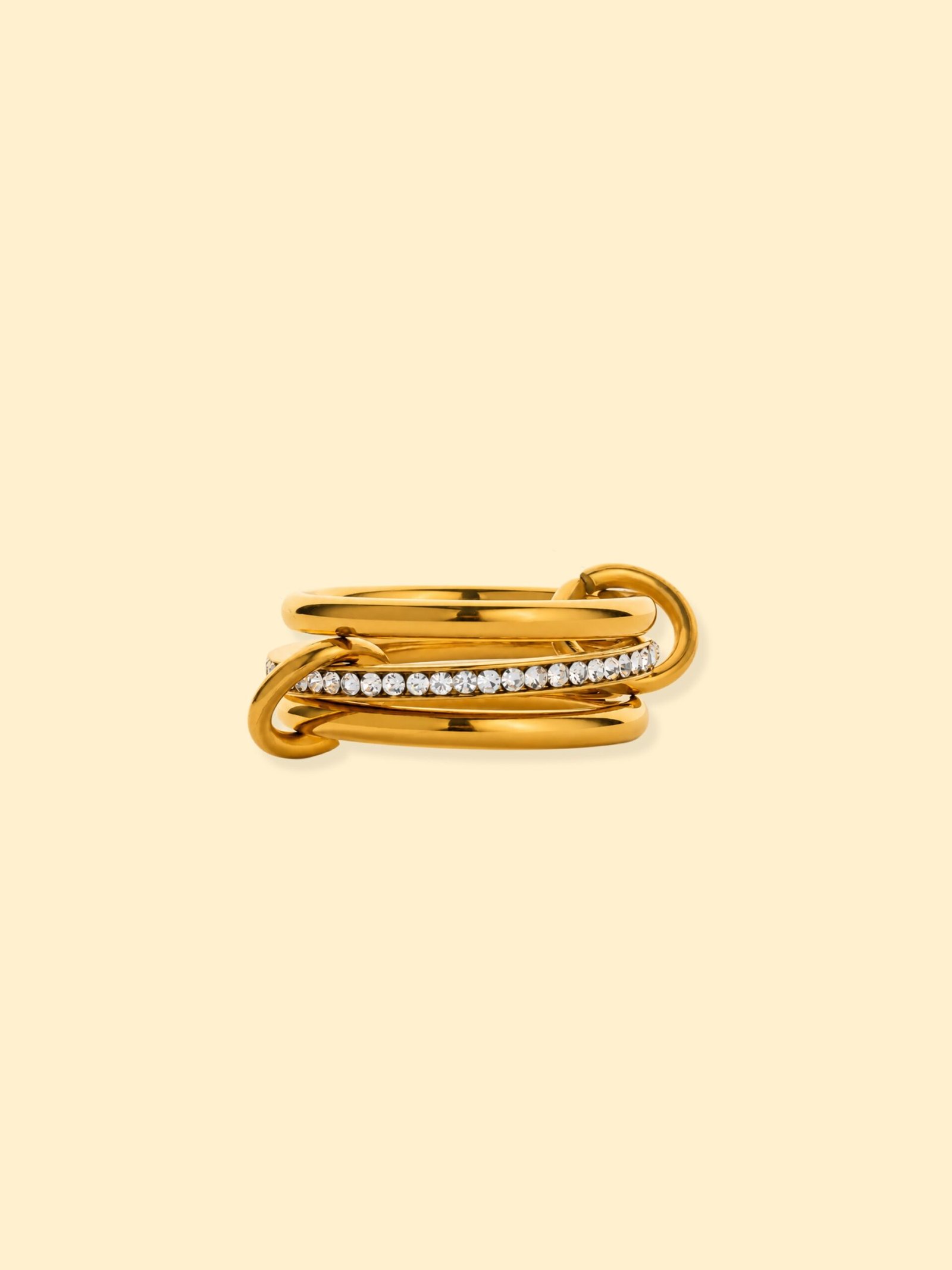 img_0442 18K Gold Plated Crystal Knot Layered Ring - Image 1