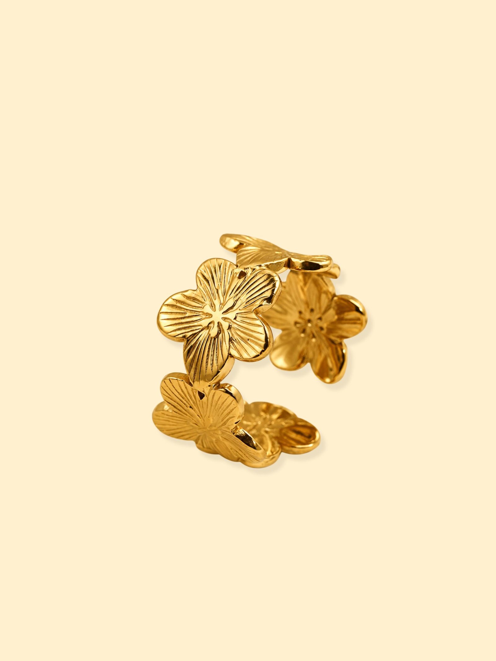 img_0444 18K Gold Plated Floral Statement Ring - Image 1