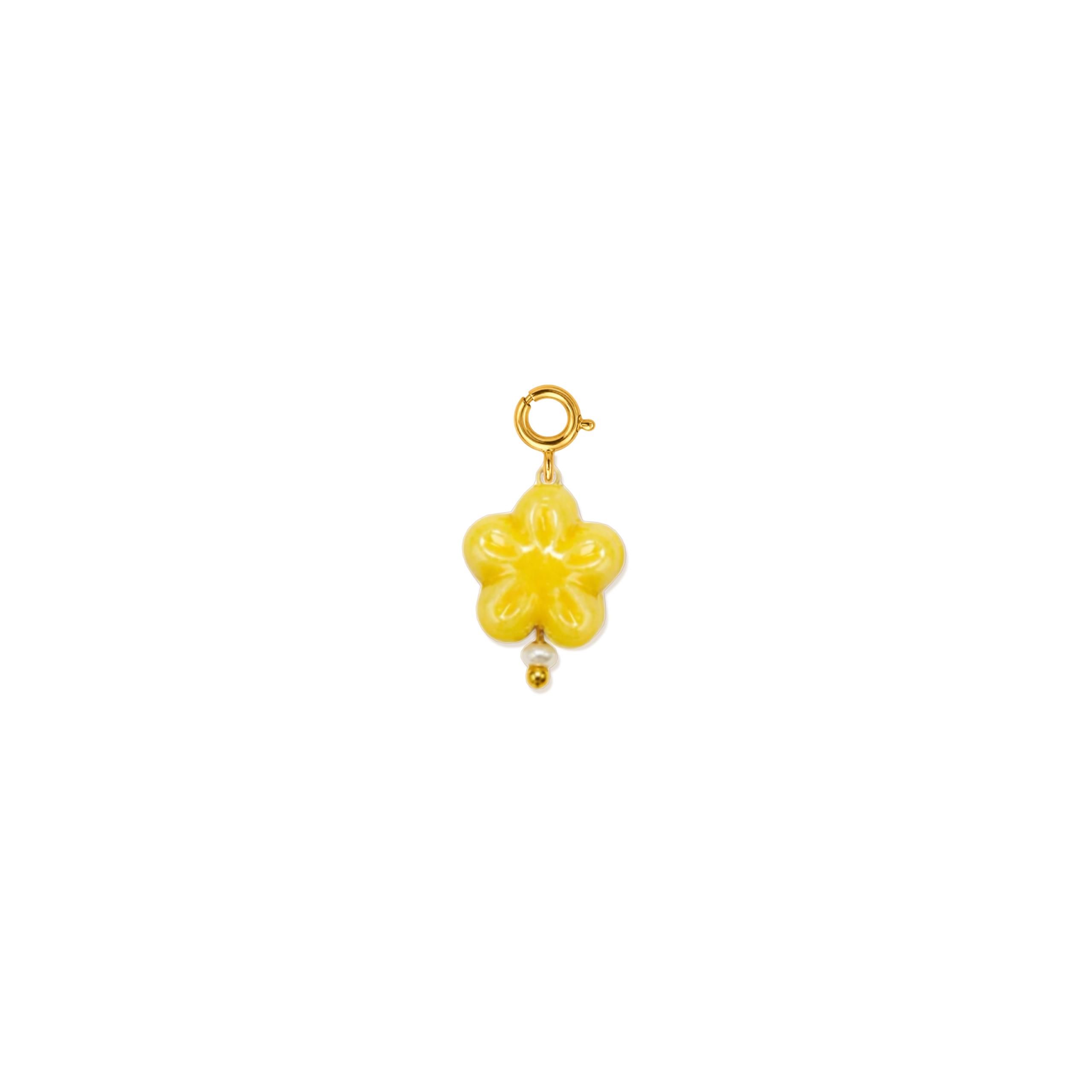 Yellow Small Flower Charm Stainless steel 18k gold plated