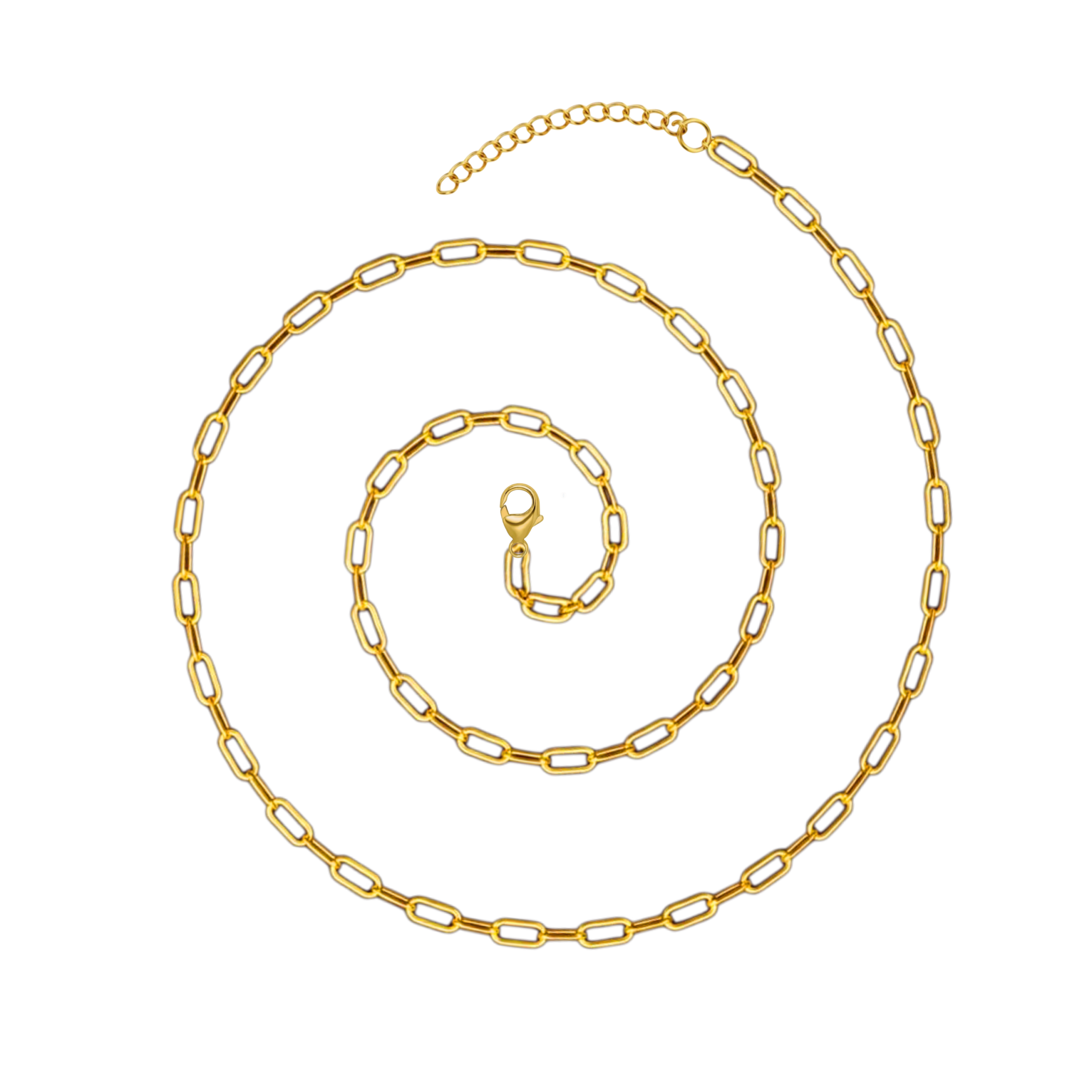 Small Paperclip Link Chain – 18K Stainless Steel 18K Gold Plated – Waterproof & Anti-Tarnish