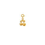 Double Cherry Leaf Charm 18K Gold Plated Stainless Steel - Image 2